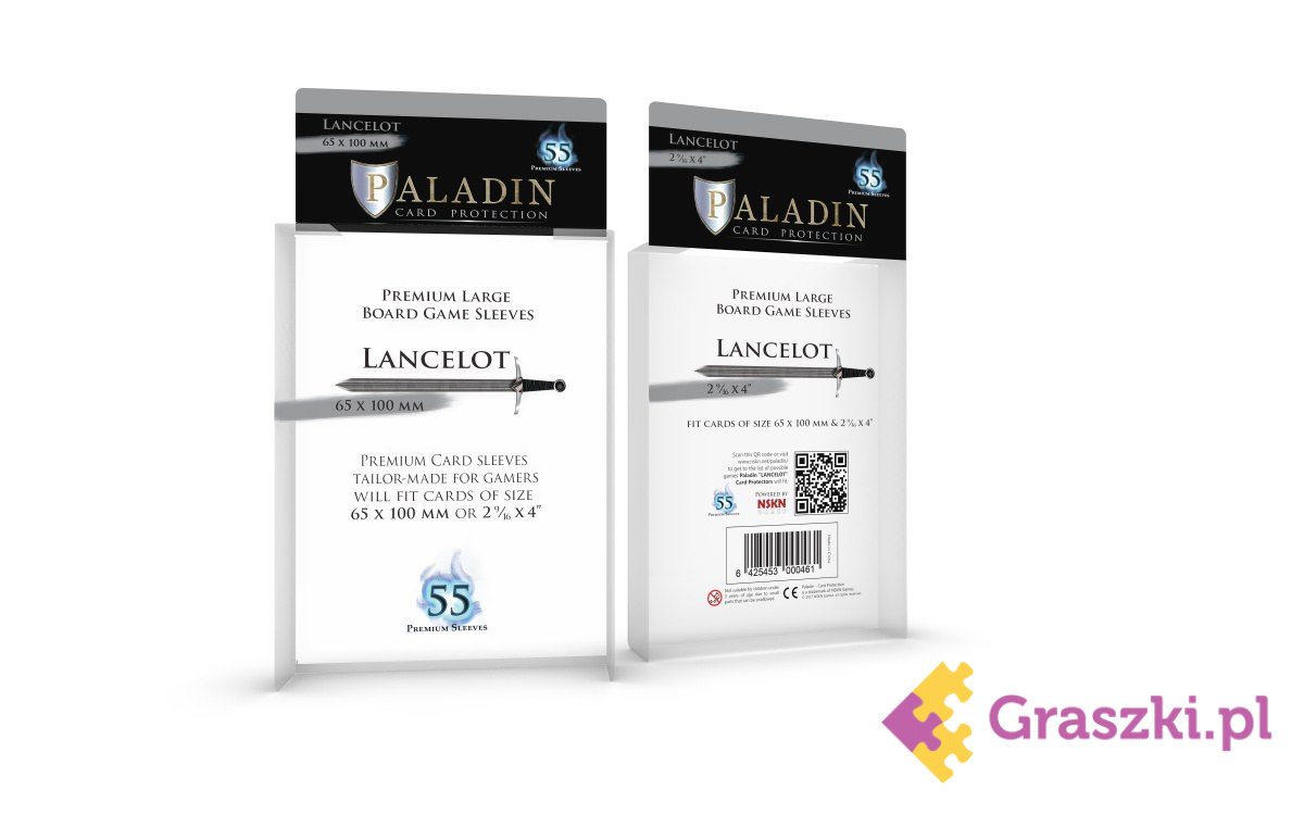 Koszulki na karty Lancelot Premium Large (65x100), 55 sztuk | Paladin